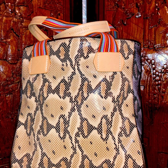 Consuela Leather trim snakeskin print tote bag - Picture 10 of 12